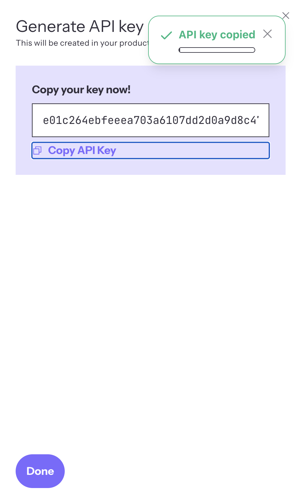 Copy Your API Key